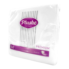 Салфетка бумажная Plushe premium carre, 2 слоя, 50 лист, бел/пастель, 1 упаковка