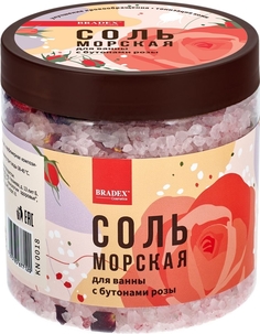 Соль морская для ванны с бутонами розы Bradex