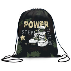 Мешок для обуви Brauberg Power step, с петлёй, карман на молнии, ПЭ, 47х37 см, 270913