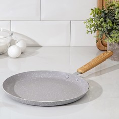 Сковорода блиннаяNatural. Brown, d=24 см, ручка soft-touch, антипригарное покрытие, индукц No Brand