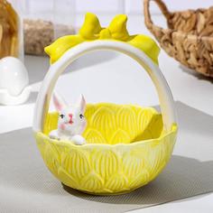 Конфетница «Зайка», 15,5×18,5 см, цвет жёлтый No Brand