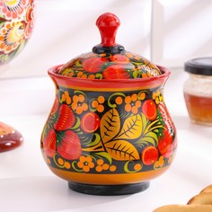 Сахарница 12х14 см, хохлома No Brand