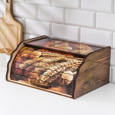 Хлебница деревянная Доляна «Ржаное поле», 38,3×28×17,3 см