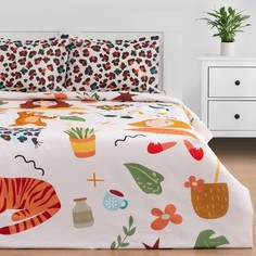 Комплект: пододеяльник и 2 наволочки House party 143x215 , 50x70 - 2 шт., 100% хлопок Этель