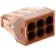 Клемма 6 контактная Wago, 773-606, 1.5-4.0 кв.мм (4 шт) без пасты