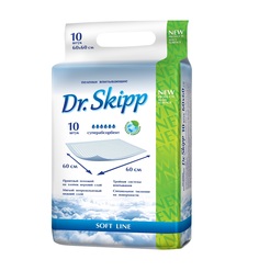 Пеленки гигиенические супервпитывающие одноразовые Dr.Skipp 60x60, 10 шт.