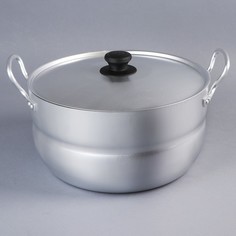 Кастрюля, 6 л, полусферическая, металлическая крышка, цвет хромированный No Brand