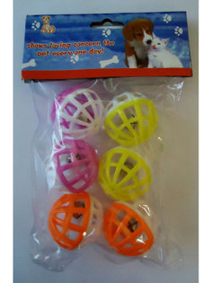 Игрушка для кошек Ripoma Шарик с колокольчиком 6 шт