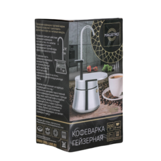 Кофеварка гейзерная Magistro Semi, на 6 чашек, 300 мл, нержавеющая сталь No Brand