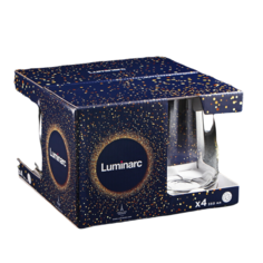 Набор стаканов высоких 350 мл "Серебряная дымка", 4 шт No Brand