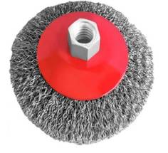 Щетка конусная 115 мм, М14, витая проволока для УШМ INTERTOOL BT-5115