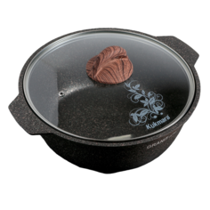Кастрюля-жаровня Granit ultra original, 4 л, стеклянная крышка, антипригарное покрытие, цв No Brand