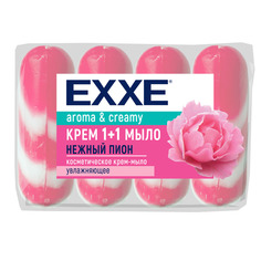 Крем-мыло Exxe 1+1 увлажняющее, нежный пион, 4x90 г