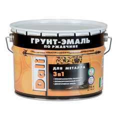 Грунт-эмаль по ржавчине 3 в 1 DALI Красно-Коричневая RAL 3011 10 л 1 41757
