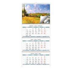 Календарь настенный квартальный на 2023 год,Импрессионизм, 4 спир,4 постера КОНТЭНТ