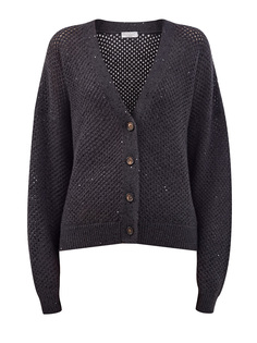 Кардиган Dazzling Mesh из кашемира и шелка с пайетками Brunello Cucinelli