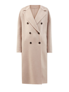 Кашемировое пальто ручной работы с цепочкой Мониль на спинке Brunello Cucinelli