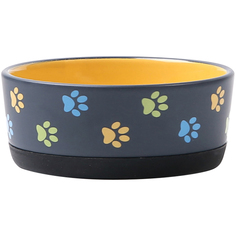 Миска для животных Foxie Coloured Paws керамическая 14х14х5,5 см 430 мл оранжевый