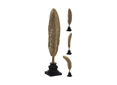 Декор настольный перо на подставке (garda decor) золотой 12x37x8 см.