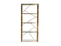 Стеллаж с прозрачным стеклом (золотой) (garda decor) золотой 80x180x35 см.