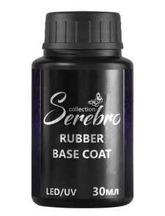 База для гель-лака Serebro Rubber каучуковая для ногтей, для маникюра, прозрачная, 30 мл