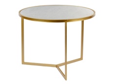 Столик журнальный с белым мрамором (glasar) белый 60.0x46.0x60.0 см. ГЛАСАР