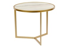 Столик журнальный с белым мрамором (glasar) белый 50.0x41.2x50.0 см. ГЛАСАР