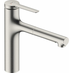 Смеситель для кухни Hansgrohe Zesis M33 выдвижной излив, нержавеющая сталь (74801800)