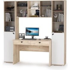 Компьютерный стол Моби Бостон №26 дуб эндгрейн элегантный/милк рикамо софт (1023163) Mobi