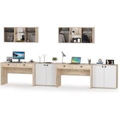 Компьютерный стол Моби Бостон №19 дуб эндгрейн элегантный/милк рикамо софт, универсальная сборка (1023156) Mobi