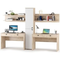 Компьютерный стол Моби Бостон №05 дуб эндгрейн элегантный/милк рикамо софт (1023142) Mobi