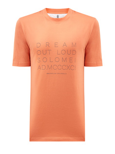 Хлопковая футболка с сезонным принтом Dream Out Loud Brunello Cucinelli