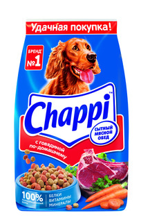 Сухой корм для собак Chappi Сытный мясной обед, Говядина с овощами и травами2.5кг