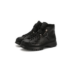 Ботинки с отделкой из кожи каймана Prada