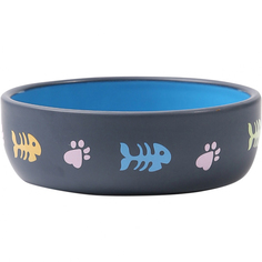 Миска для животных Foxie Coloured Fish керамическая 13х13х4 см 320 мл синий
