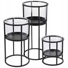 Набор подсвечников Koopman Deco AKF100640 3 шт black