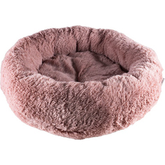 Лежак для животных Foxie Fur Real круглый из меха A22-CR-PINK-S нежный розовый 53х53х20 см