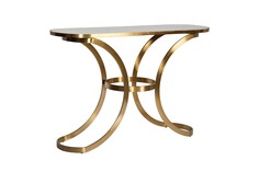 Консоль со стеклянной столешницей под мрамор (garda decor) золотой 129.0x85.0x40.0 см.