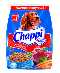 Сухой корм для собак Chappi Сытный мясной обед, Говядина по-домашнему, 600г