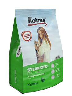 Сухой корм для кошек Karmy Sterilized , курица, 0.4кг