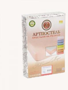 Простыня на резинке трикотажная "АРТ Дизайн" Завиток капучино; 180 х 200 Артпостель