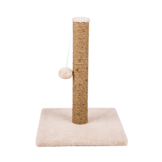 Когтеточка AMARO HOME джутовая с игрушкой 35х35х48, бежевая
