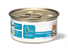 Влажный корм для кошек Clan classic мясное ассорти с языком, 100г