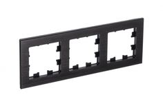 ATLASDESIGN NATURE 3-постовая Рамка, МЕТАЛЛ ОНИКС Schneider Electric ATN312303