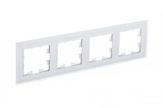 ATLASDESIGN NATURE 4-постовая Рамка, МАТОВОЕ СТЕКЛО БЕЛЫЙ Schneider Electric ATN330104