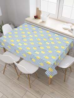 Скатерть прямоугольная JoyArty "Лимонная геометрия" из сатена, 120x145 см