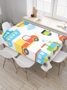 Скатерть прямоугольная JoyArty "От Мотороллера до корабля" из сатена, 120x145 см