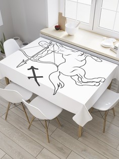 Скатерть прямоугольная JoyArty "Графический Стрелец" из сатена, 120x145 см