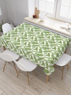 Скатерть прямоугольная JoyArty "Листва пальм" из сатена, 120x145 см