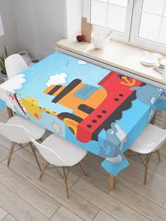 Скатерть прямоугольная JoyArty "Корабль жирафа" из сатена, 120x145 см